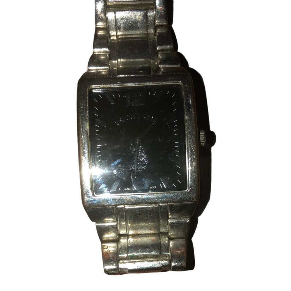 Polo Silver Men's Rectangular Dial Bracelet Watch
